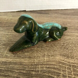 Vtg Drip Glaze Dog